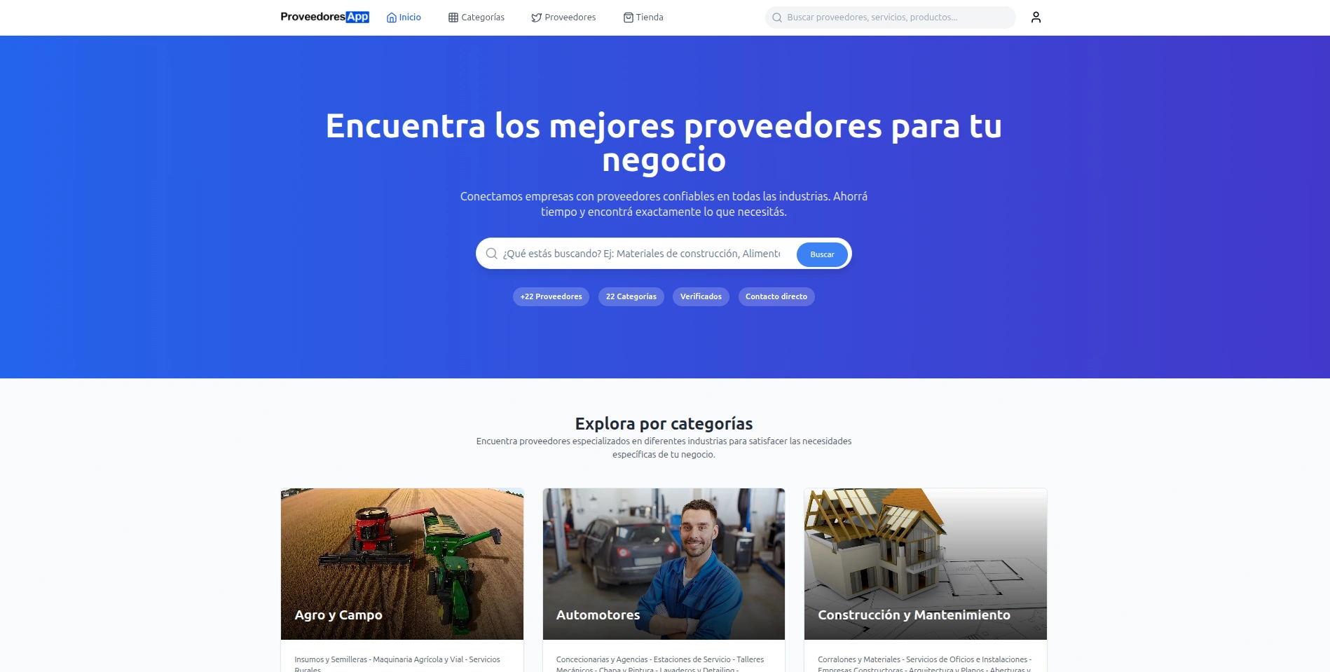 Captura del sitio: ProveedoresApp